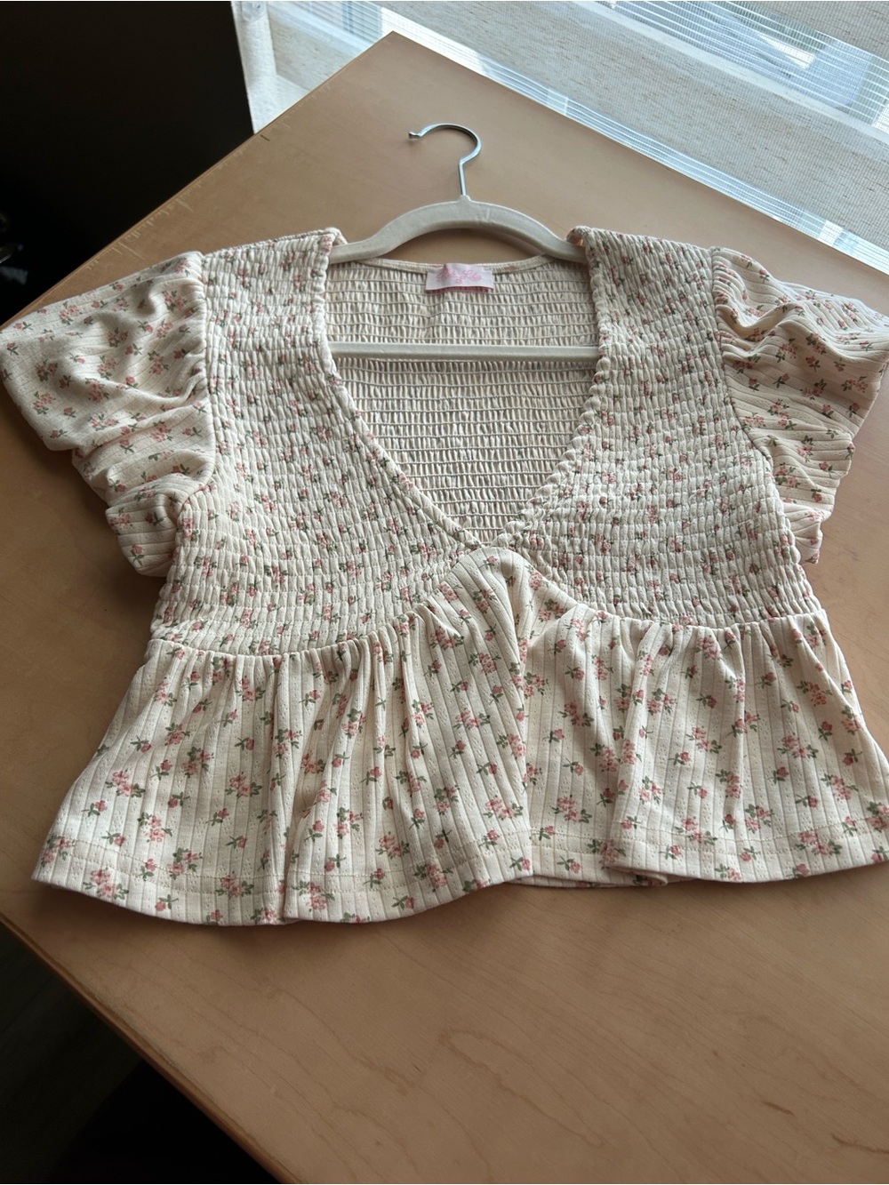 Womens smocked crop top